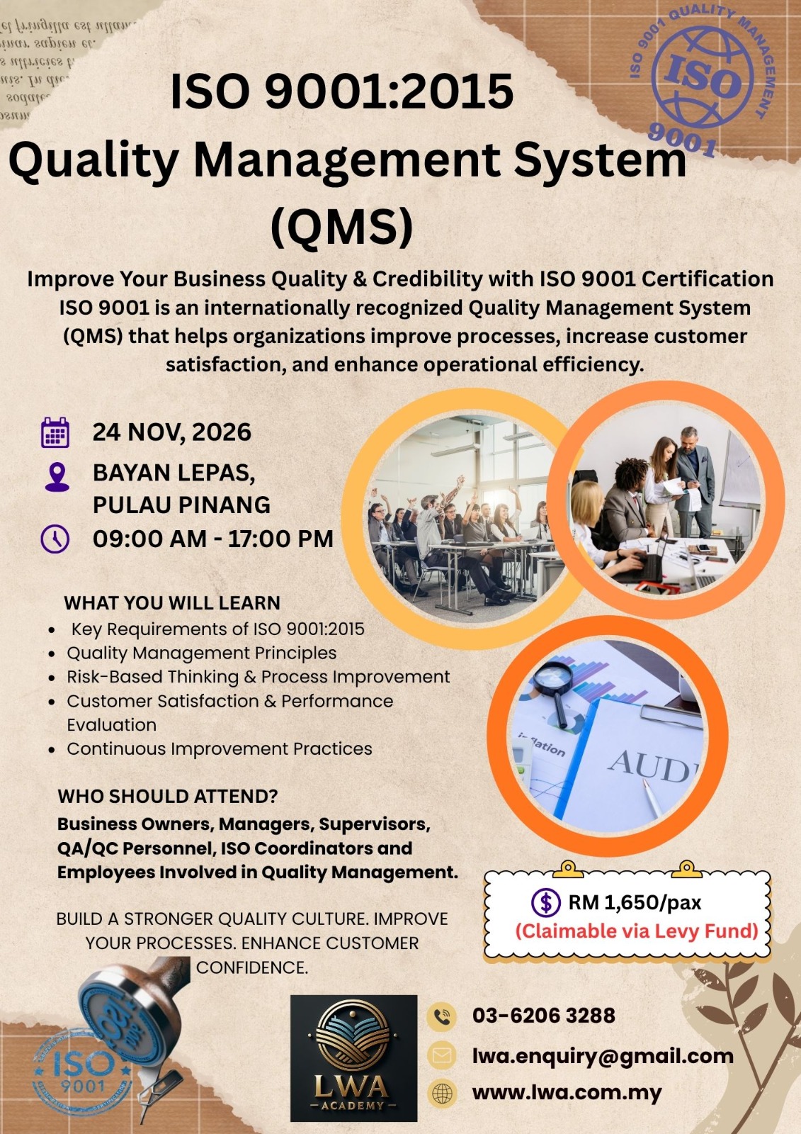 ISO 9001:2015 Quality Management System (QMS) Training